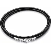 LGT JWLS LGT Jewels leren koord ketting zwart 2mm-50cm