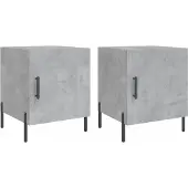 vidaXL Nachtkastjes 2 st 40x40x50 cm bewerkt hout betongrijs