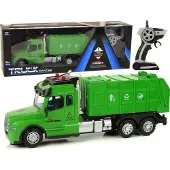 Lean Toys Op afstand bestuurbare vuilniswagenpiloot 2,4 g licht klinkt groen