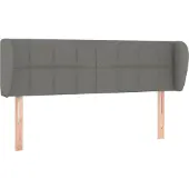 vidaXL Hoofdbord met randen 147x23x78/88 cm stof donkergrijs