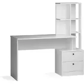Vicco Denton Eettafel – 136 x 55 cm met 2 laden Wit