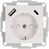 Shada wandcontactdoos RA met USB-voeding A en C Wit