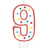Amscan Verjaardag Kaars Cijfer 9 Stippen Taart Decoratie