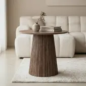 Giga Meubel Bijzettafel Salvador Walnoot Rond 50cm