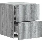 vidaXL Muurbevestigde Nachttafel Grijs sonoma 33 x 34,5 x 40 cm