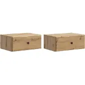 vidaXL Muurbevestigde Nachttafel 2 st Artisanaal eiken