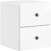 vidaXL Muurbevestigde Nachttafel Hoogglans Wit 34,5 x 33 x 40 cm