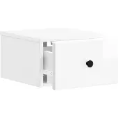 vidaXL Muurbevestigde Nachttafel Hoogglans Wit 34,5 x 33 x 20 cm