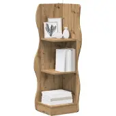 vidaXL Hoekplank Artisanaal eiken 34 x 33 x 102 cm Bewerkt hout