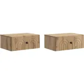 vidaXL Muurbevestigde Nachttafel 2 st Artisanaal eiken