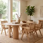 Giga Meubel Eettafel Reno Naturel Ovaal 240cm