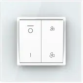 Livolo Witte glazen 3-standenschakelaar ventilatie |