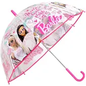 Kids Euroswan Kinderparaplu, Paraplu - Barbie - Lichtblauw, Roze - 46 cm