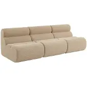 Sweeek Stoffen fauteuils effect alpaca 1 zitplaats (set van 3) Beige