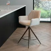 Giga Meubel Barstoel Noa Beige/Walnoot