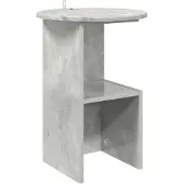 vidaXL Bijzettafel Betongrijs Ø 39,5 x 55 cm Bewerkt hout
