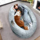 OEM Groot, grijs hondenbed, comfortabel, met afneembare bekleding