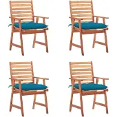 Syfax Tuinstoelen 4 st met kussens massief acaciahout