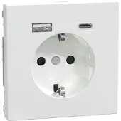 Merten MEG2367-6035 Wandcontactdoos met randaarde Inzetstuk Wit 1 stuk(s)