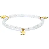 Yogi & Yogini Armband Maansteen Elastisch met Ster/maan/zon-bedels - 4mm