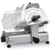 Hendi professionele snijmachine voor vlees en kaas - aluminium en roestvast staal - mes 25 cm - 49,4x40,2x39,8 cm - zilvergrijs - met slijper, snijdikte 0-8 mm