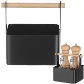 Super Merchant Tafel Caddy, Keukengereedschaphouder, Zwart