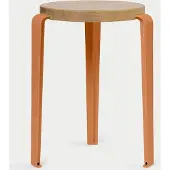 TIPTOE Lou Houten Kruk Tangerine Red | Solid Oak