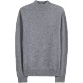 GOBI Cashmere Trui 'Men's Timeless Mock Neck Cashmere Sweater' grijs