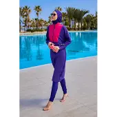Turkishsouq Paarse, bescheiden badmode Burkini-set met volledige dekking