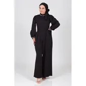 Turkishsouq Parel Detailed Jumpsuit-jurk Zwart
