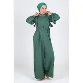 Turkishsouq Parel Detailed Jumpsuit-jurk Smaragdgroen