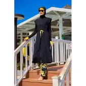 Turkishsouq Marina zwarte islamitische badmode Burkini-set met volledige dekking