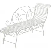 CLP Tuinbank Karma - Chaise Longue Loungebank - Romantische Art Nouveau Bank met Ornamenten - 160 kg - wit