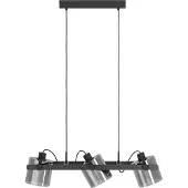 Eglo 3l Hanglamp Hornwood 2 Zwart Met Smoke Glas