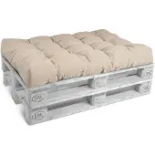 Beautissu Style – Palletkussen Zitkussen Natuur 120x80 cm voor Palletbank – Matraskussen Kwaliteit