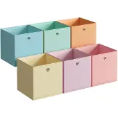 Songmics Stoffen Opbergdozen Set van 6, 30x30x30 cm