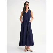 MixRay V-hals Maxi Jurk