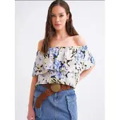 MixRay Bloemdruk Off-Shoulder Blouse