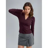 Busem Slim Fit V-Hals Lange Mouwen Blouse