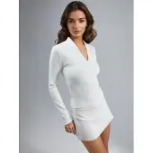 Busem Slim Fit V-hals Lange Mouwen Blouse
