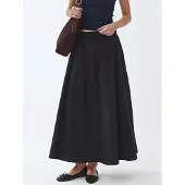 Busem Elastische Taille Midi Rok met Zakken
