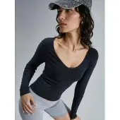 Busem Getailleerde V-hals Langdurige Blouse