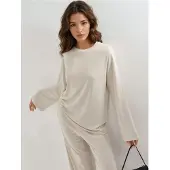 Busem Ontspannen Pasvorm Crewneck Lange Mouwen Blouse