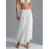 Busem Lange Tulle Rok met Middelhoge Taille