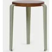 TIPTOE Lou Houten Kruk Eucalyptus Grey | Tinted Oak