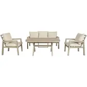 WGXL Collection Loungeset Colin – Aluminium - Taupe - 4-delig – Sens-line