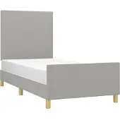vidaXL Bedframe zonder matras 90x200 cm stof lichtgrijs