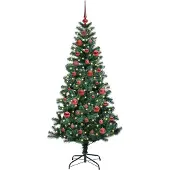 vidaXL Kunststof Voorverlichte Kerstboom Groen 150 cm PVC en Metalen