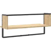 vidaXL Wandschap met stang 65x25x30 cm sonoma eikenkleurig