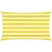 vidaXL Zonneschaduw Geel en Wit 5 x 3 m 100% Polyester Oxford